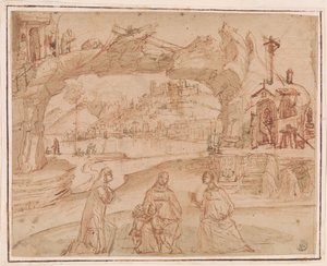Carpaccio - Virgem e Menino com Santos numa Paisagem, ca. 1500-1510 de Vittore Carpaccio