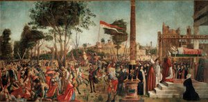 Ciclo da vida de Santa Úrsula: o Martírio dos Peregrinos e o Funeral de Santa Úrsula de Vittore Carpaccio