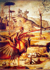 Detalhe, de, st. George, matando, a, dragão, c.1502-07 de Vittore Carpaccio