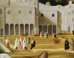 O sermão de Santo Estêvão no interior das muralhas do templo salomónico de Jerusalém (óleo sobre tela) de Vittore Carpaccio
