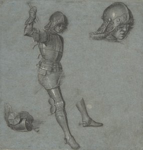 Estudos de um jovem sentado em armadura, ca. 1505. de Vittore Carpaccio