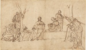 A Madona e o Menino com Santos em uma Paisagem (Sacra Conversazione) de Vittore Carpaccio
