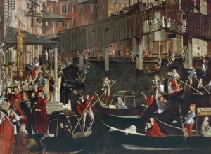 O milagre da relíquia da verdadeira cruz na ponte de Rialto de Vittore Carpaccio
