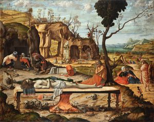 A preparação da sepultura de Cristo de Vittore Carpaccio