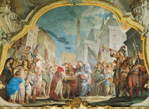 Fasti, família Aldrovandi, de Vittorio Maria Bigari (1692-1776), fresco, Palácio Aldrovandi Montanari, Bolonha, Itália