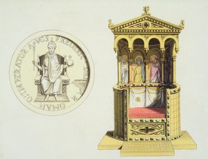 Moeda e trono de Frederick Barbarossa (c.1123-90) de 