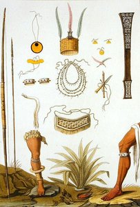 Objectos pertencentes a índios (gravação a cores) de Vittorio Raineri