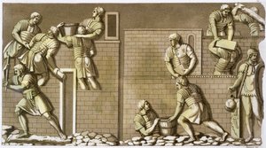 Soldados romanos construindo um forte, c1820-1839