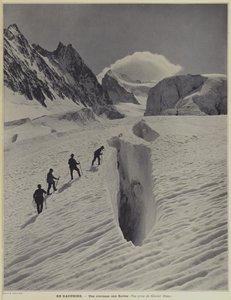 Na região do Dauphine dos Alpes franceses: uma fenda no Glaciar Blanc no Barre des Ecrins de Vittorio Sella