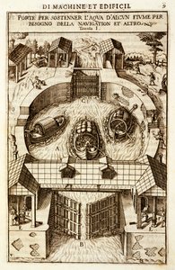 Máquina hidráulica para uma eclusa de canal ou rio, 1607