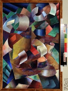 Composição a cores, final de 1910 (óleo sobre tela) de Vladimir Davidovich Baranov Rossine