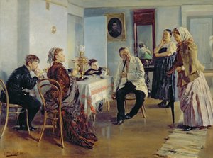 Contratação de uma empregada doméstica, 1891-92 de Vladimir Egorovic Makovsky