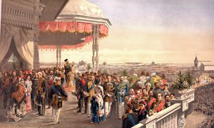 Festas públicas após a coroação do Imperador Alexandre III em Khodynka Field (Do Álbum de Coroação), de Vladimir Yegorovich Makovsky (1846-1920) de Vladimir Egorovic Makovsky
