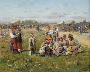 A Feira da Vila, 1882 de Vladimir Egorovic Makovsky