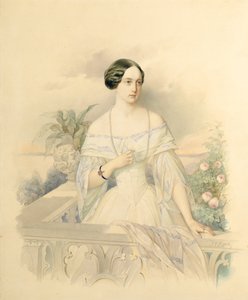 Retrato da grã-duquesa Olga Nikolaevna, 1846 (wc no cartão)