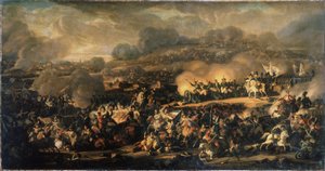 La Bataille des Nations a Leipzig (Alemanha) em outubro de 1813. (A Batalha das Nações de Leipzig em outubro de 1813). Também chamada de Batalha de Leipzig, foi a maior derrota sofrida pela Grande Armada de Napoleão (1769-1821). Pintura de Vladimir I de Vladimir Ivanovich Moshkov