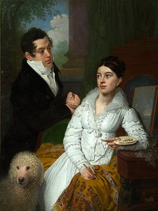 Retrato da princesa Alexandra Gregorievna (nee Kusheleva, e do príncipe Aleksey Alexandrovich Lobanov Rostovsky (Alexis Alexandrovitch Lobanov-Rostovski de Vladimir Lukich Borovikovsky