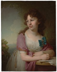 Retrato da princesa Yekaterina Alexeyevna Dolgorukova 1781-1860, née Condessa Vasilyeva, 1798