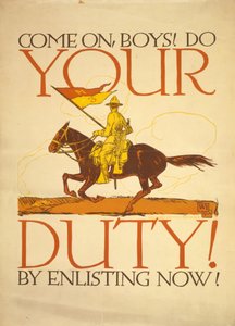 Vamos lá rapazes! Faça o seu dever! Por se alistar agora! 1917 (serigrafia colorida)