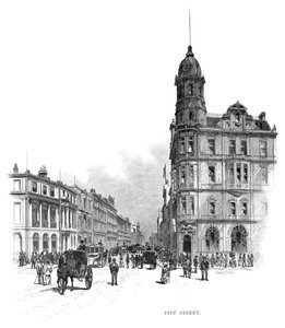 Pitt Street, Sydney, Nova Gales do Sul, Austrália, 1886. de WC Fitler