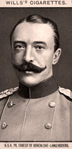 HSH, PR. Ernest de Hohenlohe-Langenbourg, 1908. de WD and HO Wills