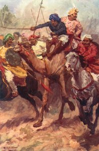 Fuga de Suraja Dowla de Plassey (cor litho)