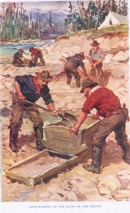 Lavagem de ouro nas margens do Frazer, ilustração de 