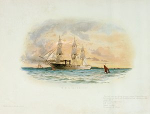 HMS "Warrior" (1860), finais do século XIX (litografia a cores) de W.S. Tomkin