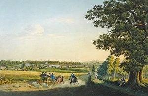 Vista de Althaldensleben gravada por Carl August Richer (1770-1848) (gravura com aguarela) de W. (after) Behrendsen