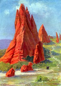 O Jardim dos Deuses no Colorado, c.1880 (gravura) de W. (after) Kranz