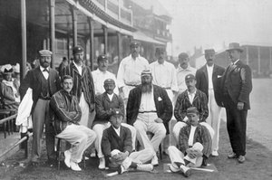 O grilo de teste da Inglaterra XI em Nottingham, Nottinghamshire, 1899.