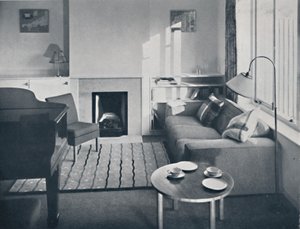Elsa Booth - Sala planejada para acomodar um grande pianoforte, 1939 de W. Dennis Moss