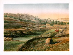 O vale e a piscina inferior de Gihon, Jerusalém, c1870