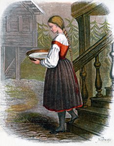Menina de fazenda norueguesa, 1809.