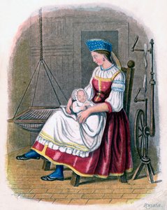 Mulher russa com bebê, 1809.