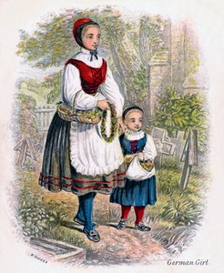 Duas meninas alemãs com cestas de flores, 1809.