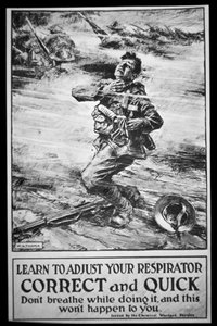 Cartaz do Exército Americano avisa sobre ataque de gás de W. G. (after) Thayer