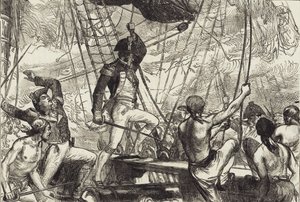 Combate Naval (litho) de John Ward Dunsmore