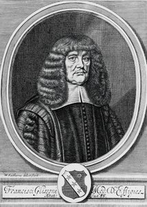 Retrato de Francis Glisson (1597-1677), físico, anatomista e médico britânico, gravura de John Ward Dunsmore