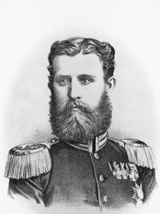 Retrato do Príncipe Leopoldo de Hohenzollern-Sigmaringen (1835-1905), candidato prussiano ao trono espanhol, gravura