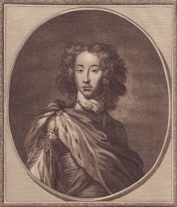 Retrato de Guilherme da Dinamarca e Noruega, Duque de Gloucester (1689-1700), gravura em cobre de John Goldar (1729-1795) de pintura de G Kneller, 20x17 cm, de History of England de Paul de Rapin, Harrison