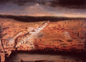 A Batalha de Nova Orleans (cor litho) de John Ward Dunsmore