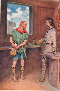 Um marinheiro dá a Horatio uma carta de Hamlet, de &39;Hamlet&39; de William Shakespeare, edição publicada por Hodder und Stoughton em 1915