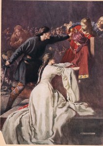 Hamlet obriga o rei a beber veneno, de &39;Hamlet&39; por William Shakespeare, edição publicada pela Hodder und Stoughton em 1915