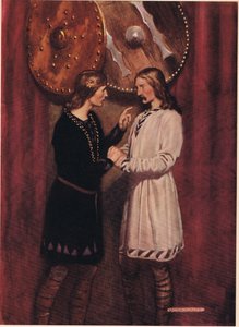 Hamlet fala com Horatio, de &39;Hamlet&39; de William Shakespeare, edição publicada por Hodder und Stoughton em 1915