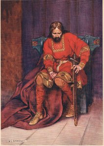 O rei fala de ter Hamlet morto, de &39;Hamlet&39; por William Shakespeare, edição publicada por Hodder und Stoughton em 1915 de W. G. Simmonds
