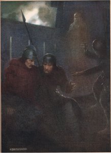 O fantasma do pai de Hamlet aparece, de &39;Hamlet&39; por William Shakespeare, edição publicada por Hodder und Stoughton em 1915