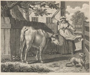 A Cozinheira, o Cook-Maid, o Turnspit, e o Boi