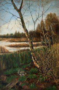 Outono em Olton Mill, século XIX.   de W. H. Middleton