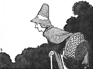 E conheci uma mulher velha com uma cesta cheia de frutas, c1930 de William Heath Robinson